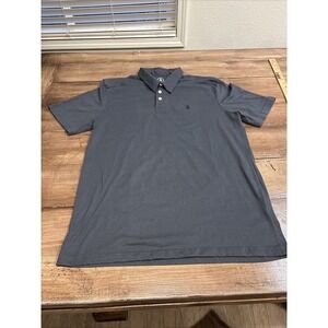 Volcom Polo Shirt Mens Large Charcoal Gray Short Sleeve Stretch Preppy Casual